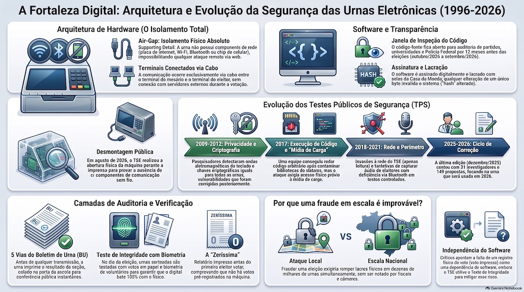 A Arquitetura de Segurança da Urna Eletrônica: O que a Técnica e o Histórico de Invasões nos Ensinam