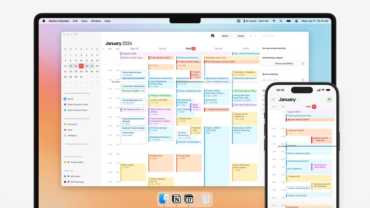 Gerenciando agenda do Google com Notion Calendar