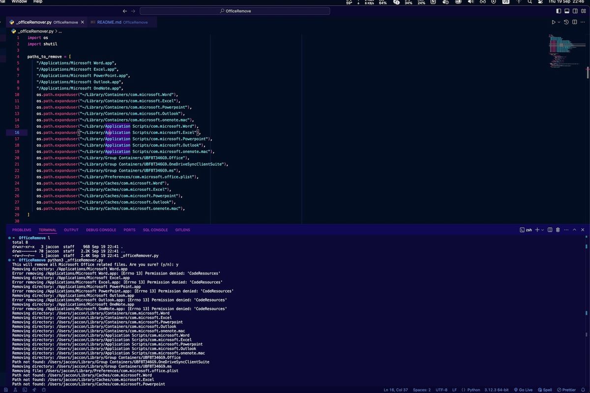 Automatizando a Remoção Completa do Microsoft Office no macOS com um Script Python