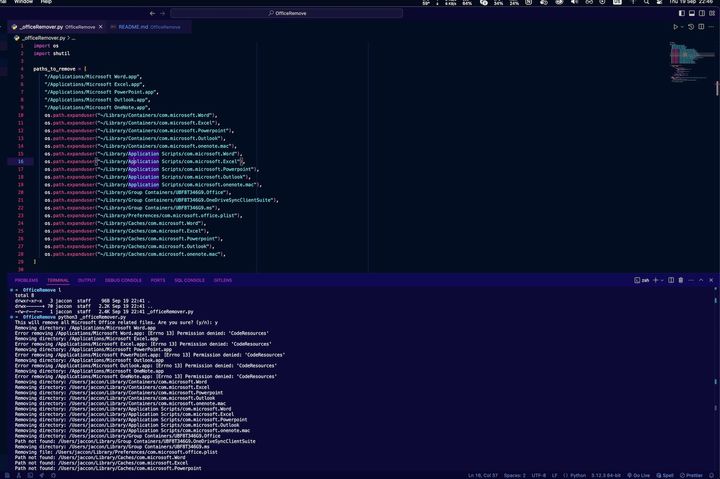Automatizando a Remoção Completa do Microsoft Office no macOS com um Script Python