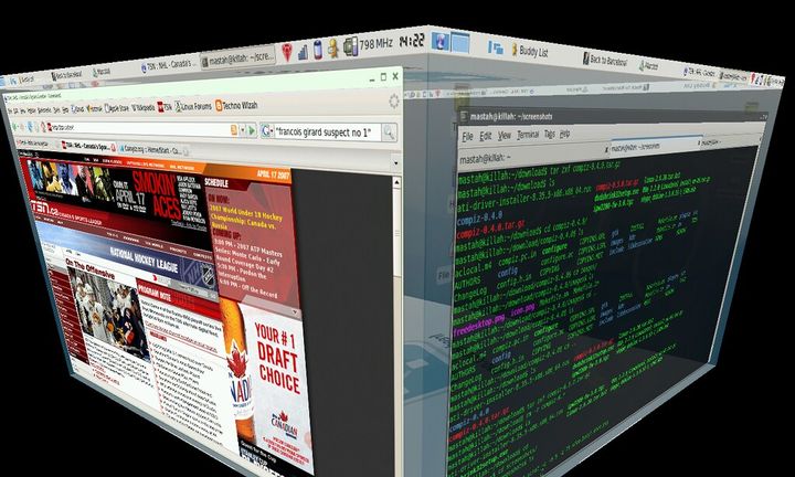 Tunel do tempo - demostração de instalação do Beryl no Debian